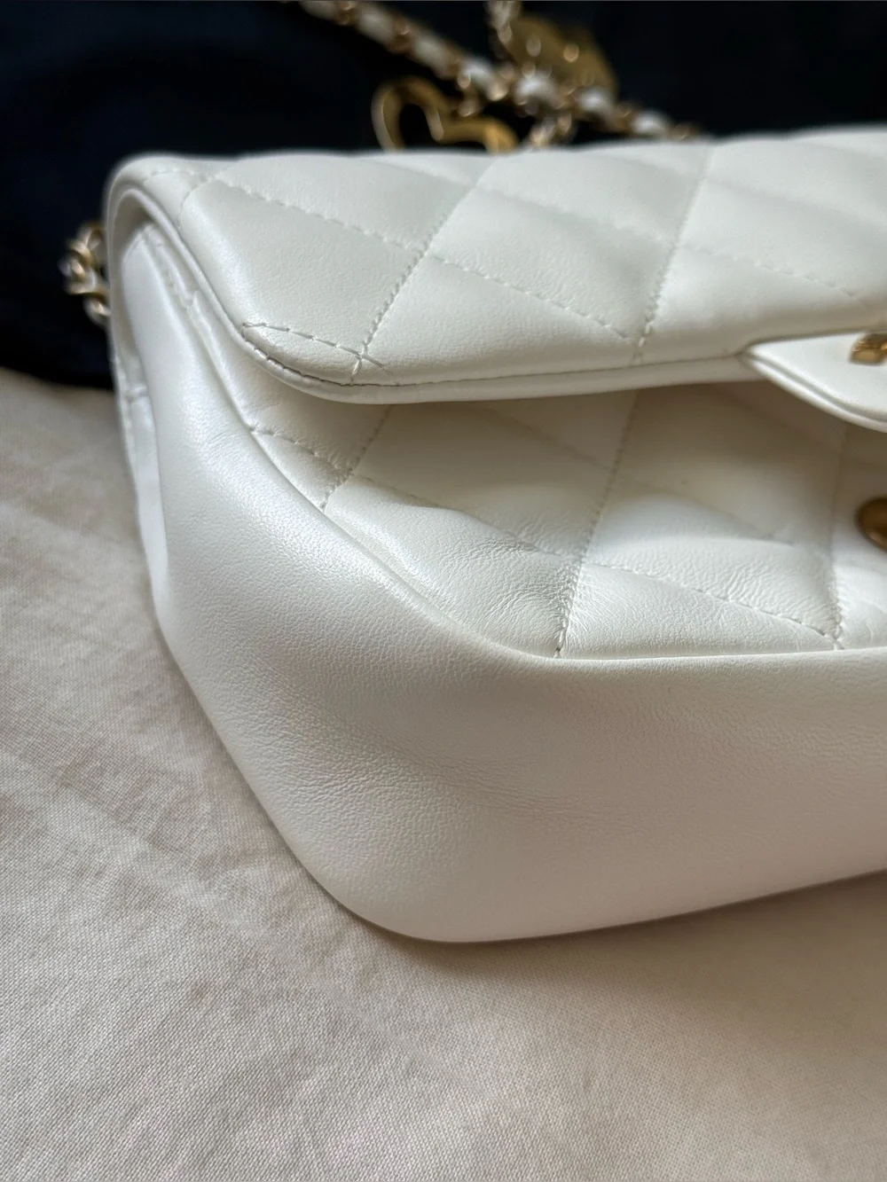 CHANEL Mini Matelasse Heart Charm Flap Bag with Gold Hardware